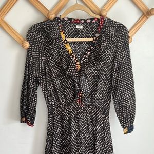 Warm NY Floral Maxi Ruffle Maxi Dress